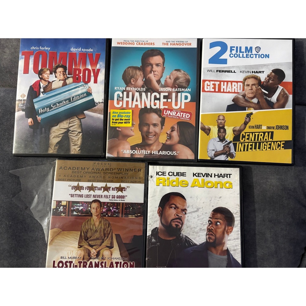 Comedy DVD Lot of 5 Tommy Boy Holy Schnike Edition Get Hard Ride Along